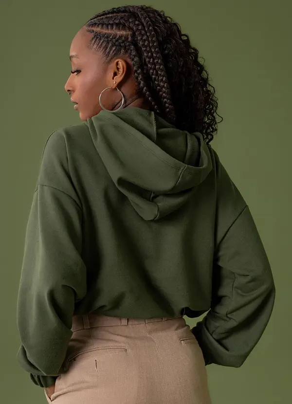 The Philippines - Blusão Cropped em Moletom Verde 2