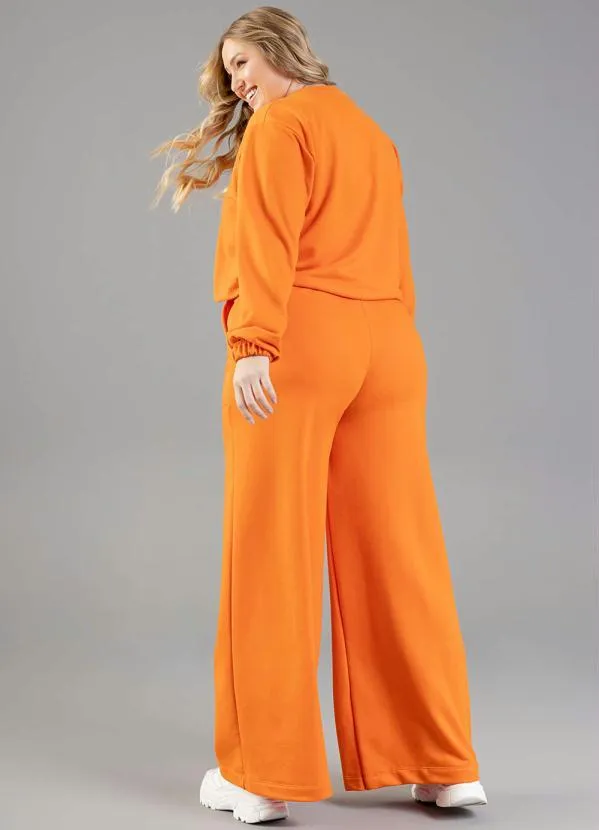 Just Basic - Blusão Cropped Moletom Adulto Laranja 4