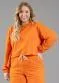 Just Basic - Blusão Cropped Adulto em Moletom Cinza - variação: Laranja