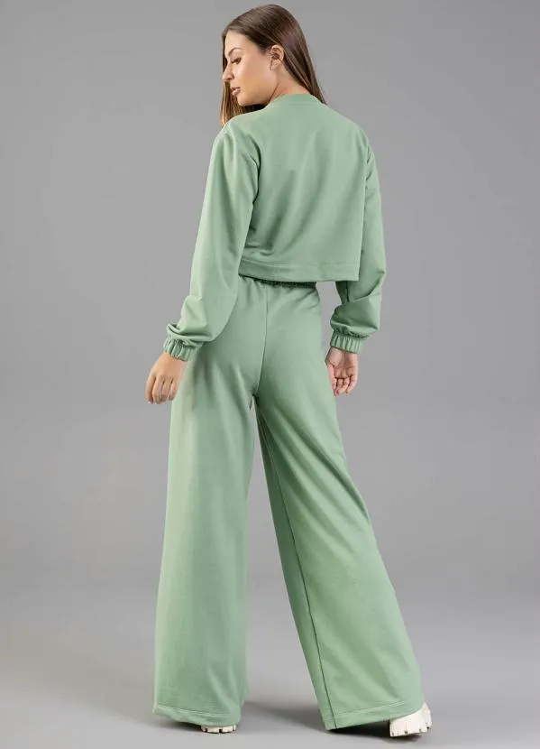 Just Basic - Blusão Cropped Moletom Adulto Verde 4