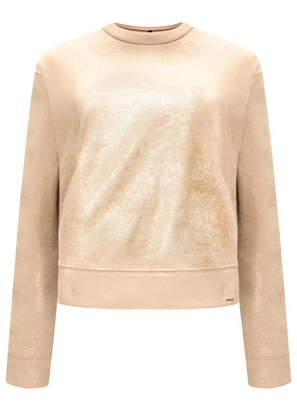 Lunender - Blusão em Malha Dublada com Brilho Bege 3