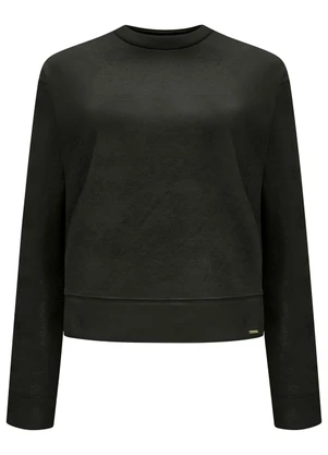 Lunender - Blusão em Malha Dublada com Brilho Preto - LUNENDER