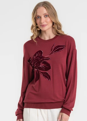 Rovitex - Blusão em Molecotton Estampado Vermelho - ROVITEX