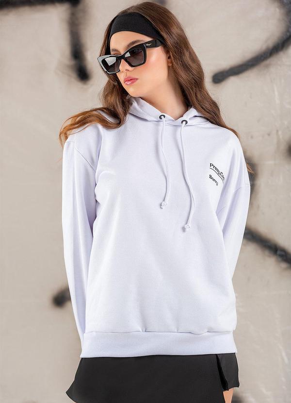 Choyee - Blusão em Moletom Branco 4