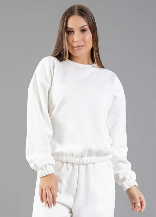 Just Basic - Blusão em Moletom  Off White