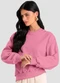 Dianna - Blusão em Moletom Penteado Bege - variação: Rosa