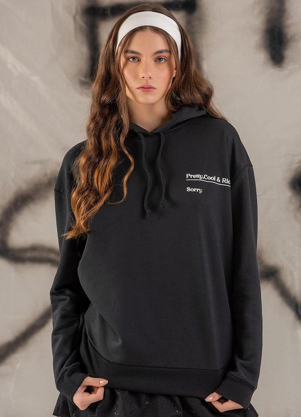 Choyee - Blusão em Moletom Preto