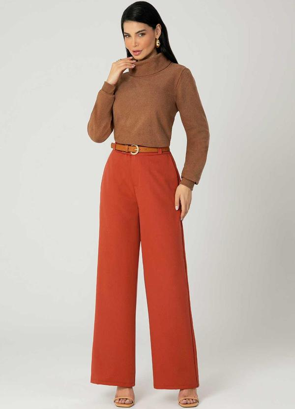 Gris - Blusão Feminino Adulto com Gola Alta Bege 2