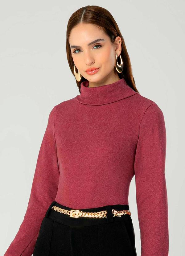 Gris - Blusão Feminino Adulto com Gola Alta Rosa