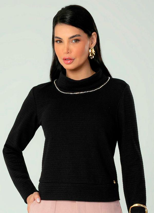 Gris - Blusão Feminino Adulto Preto