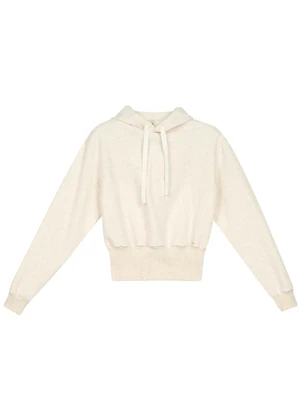 Marialícia - Blusão Feminino Comfy Moletom com Capuz Bege - MARIALÍCIA