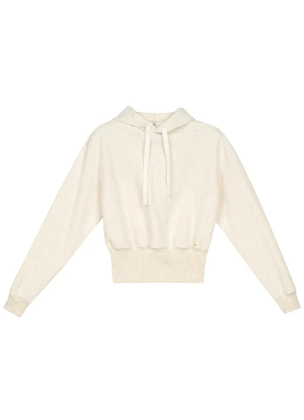 Marialícia - Blusão Feminino Comfy Moletom com Capuz Bege