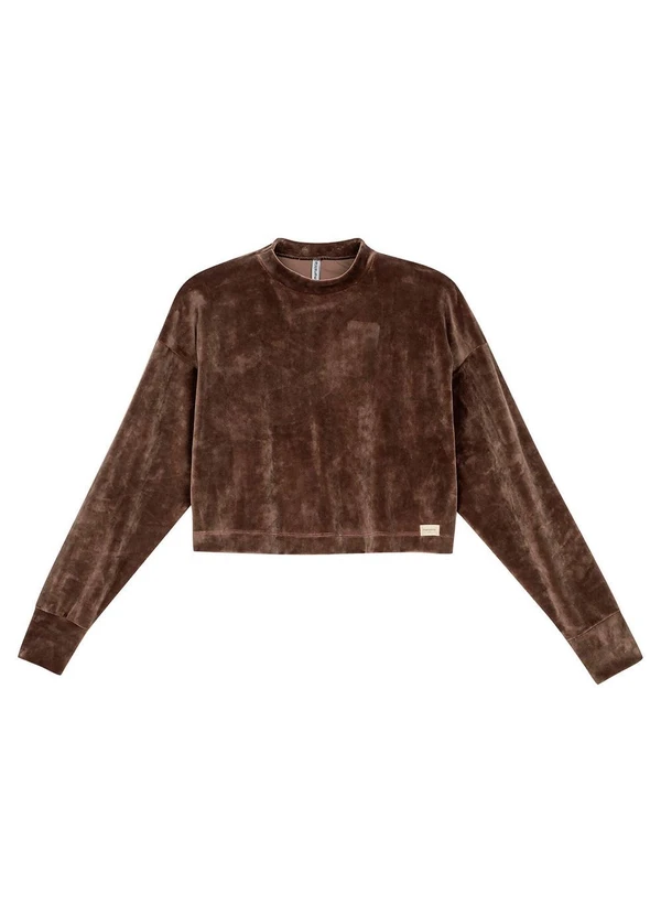 Marialícia - Blusão Feminino Comfy Plush Marrom 4