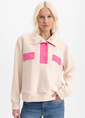 Essendi - Blusão Feminino em Fleece Natural - ESSENDI