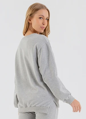Just Basic - Blusão Feminino em Molecotton Cinza - JUST BASIC