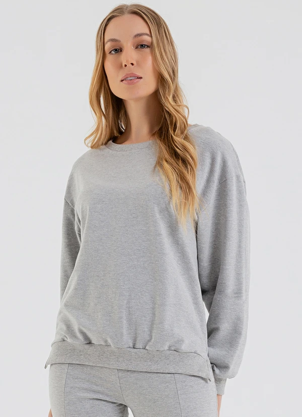 Just Basic - Blusão Feminino em Molecotton Cinza