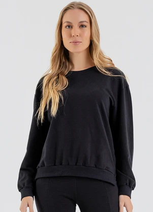 Just Basic - Blusão Feminino em Molecotton Preto - JUST BASIC