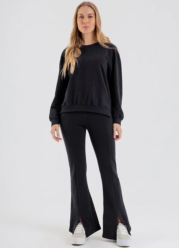 Just Basic - Blusão Feminino em Molecotton Preto 3