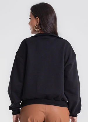 Endless - Blusão Feminino Gola Alta Felpado Preto - ENDLESS