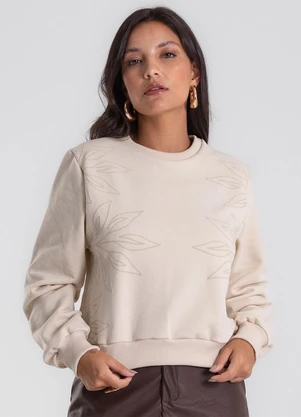 Endless - Blusão Feminino Moletom Manga Longa Bege - ENDLESS