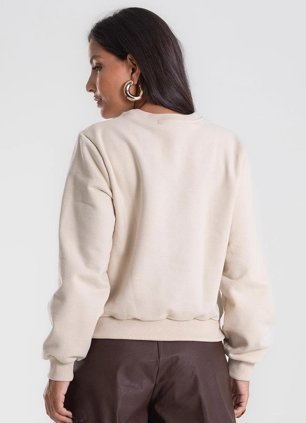 Endless - Blusão Feminino Moletom Manga Longa Bege 2