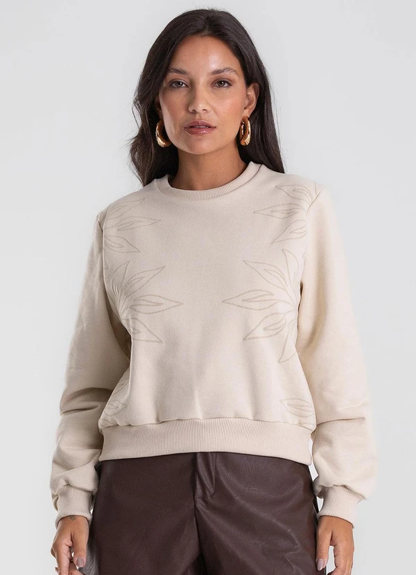 Endless - Blusão Feminino Moletom Manga Longa Bege 4