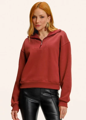 Endless - Blusão Gola Alta Felpado Laranja - ENDLESS