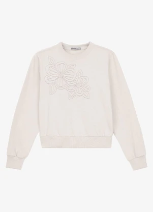 Endless - Blusão Moletom Bordado Felpado Bege - ENDLESS