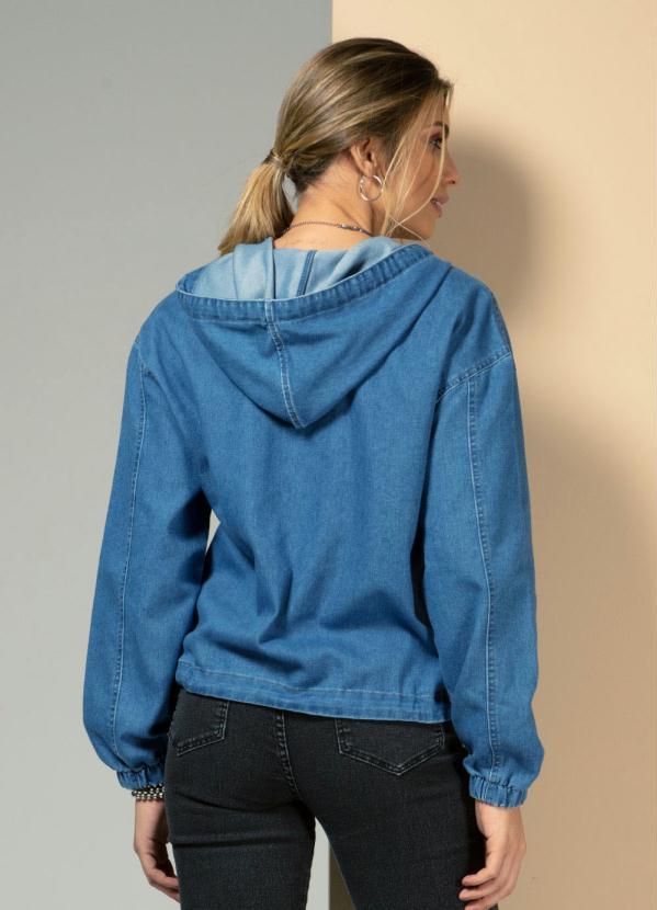 Quintess - Bomber Jeans com Bolsos Funcionais e Capuz 2