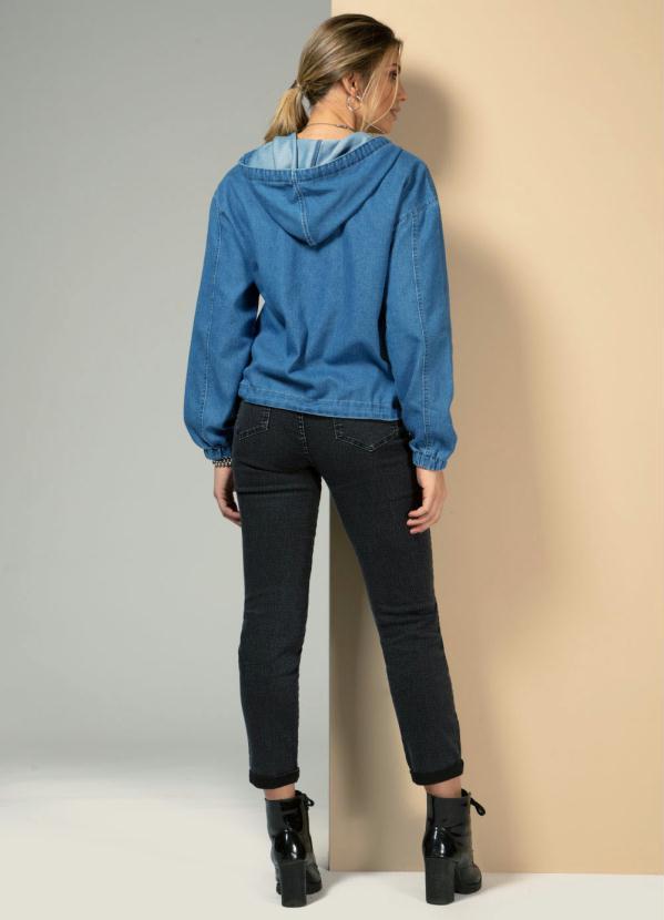 Quintess - Bomber Jeans com Bolsos Funcionais e Capuz 4