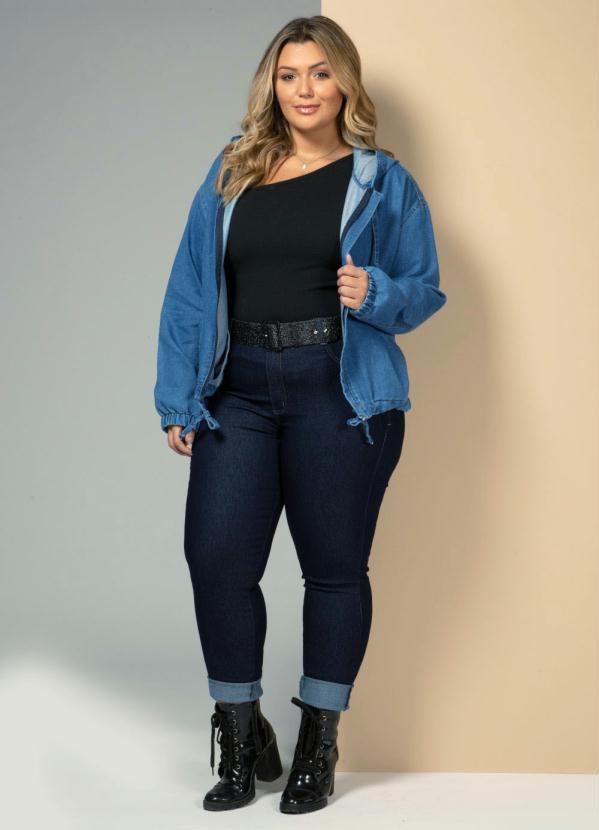 Quintess - Bomber Jeans com Bolsos Funcionais e Capuz 9