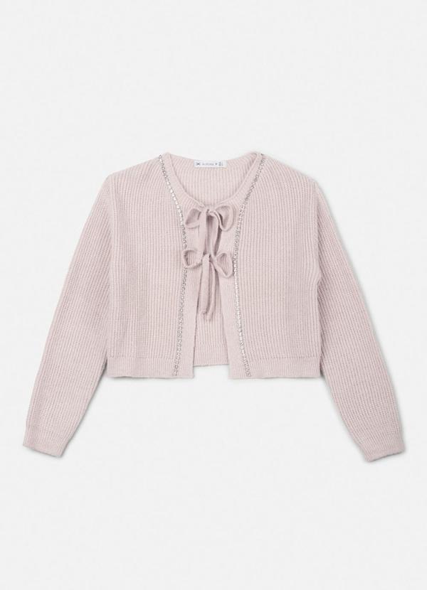 Authoria - Cardigan de Tricot com Pedrarias Creme 1