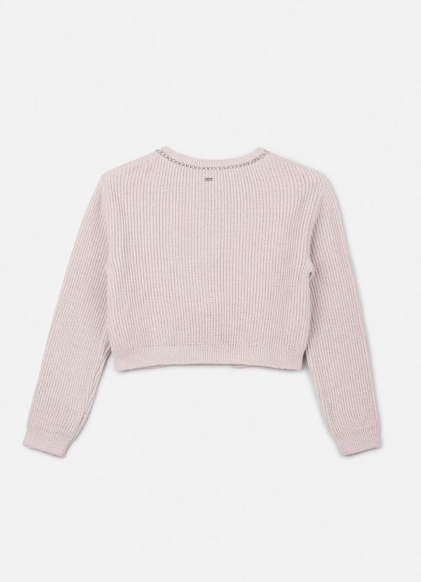 Authoria - Cardigan de Tricot com Pedrarias Creme 2