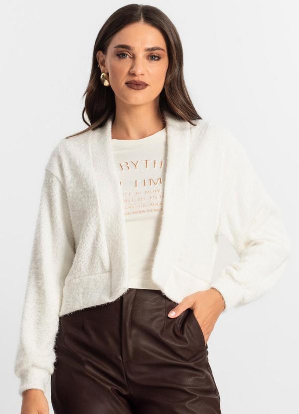 Endless - Cardigan Feminino Tricô Felpudo Bege 1