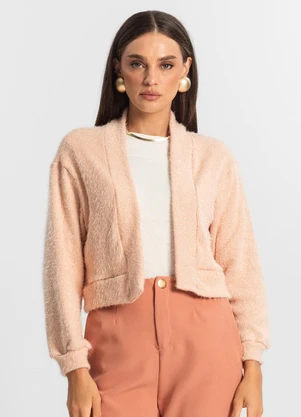 Endless - Cardigan Feminino Tricô Felpudo Rosa - ENDLESS