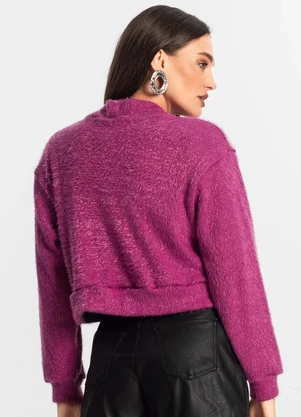 Endless - Cardigan Feminino Tricô Felpudo Roxo - ENDLESS