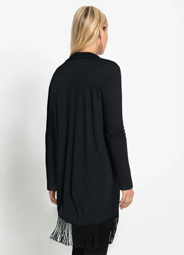 bonprix - Cardigan Preto em Viscose com Elastano. 2