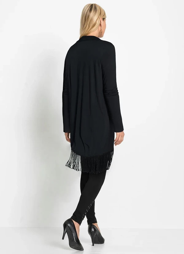 bonprix - Cardigan Preto em Viscose com Elastano. 4