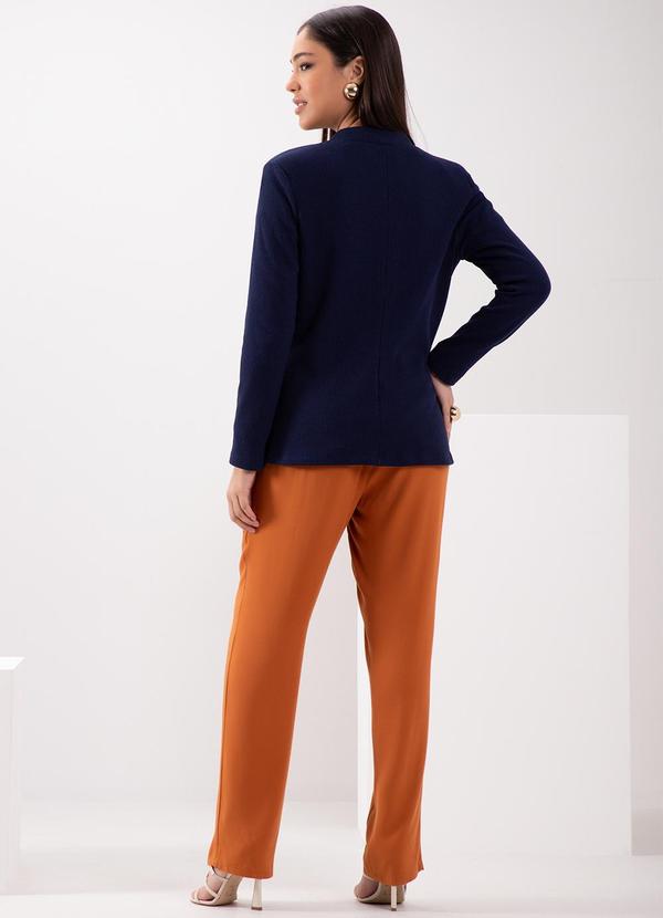 Lunender - Casaco Alongado com Ombreiras e Bolsos Azul 4