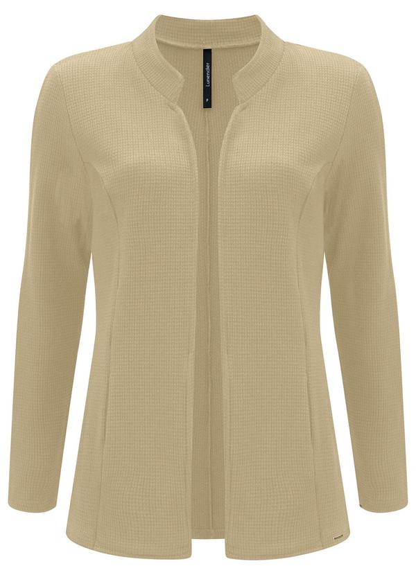 Lunender - Casaco Alongado com Ombreiras e Bolsos Bege