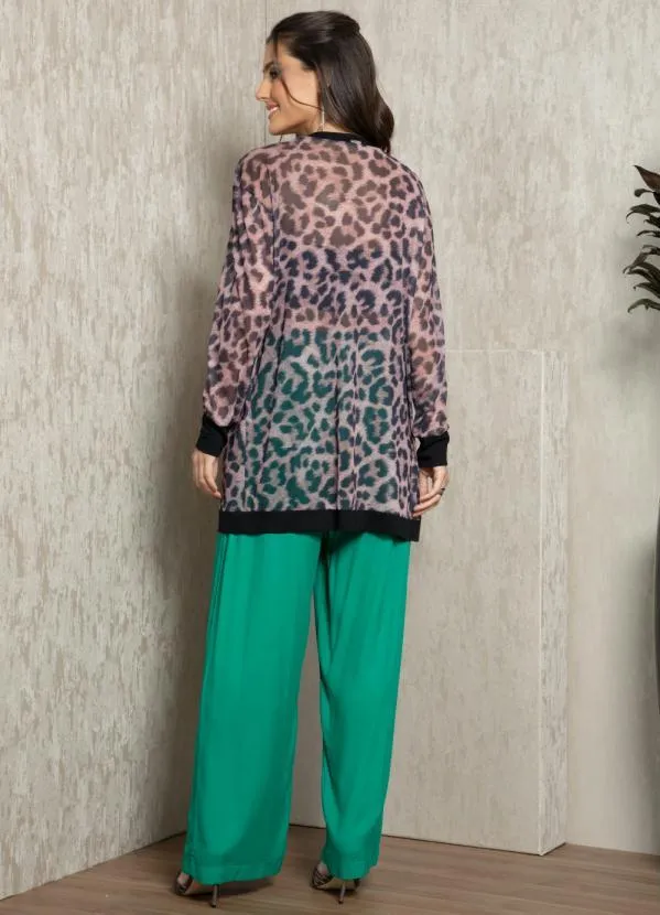 Quintess - Casaco Alongado de Onça em Tule 4