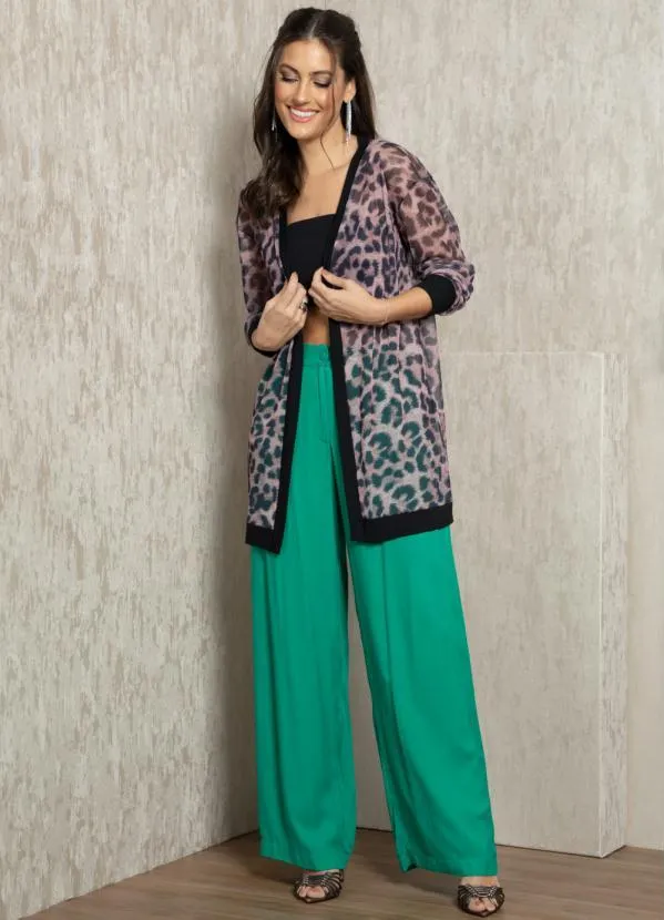 Quintess - Casaco Alongado de Onça em Tule 5