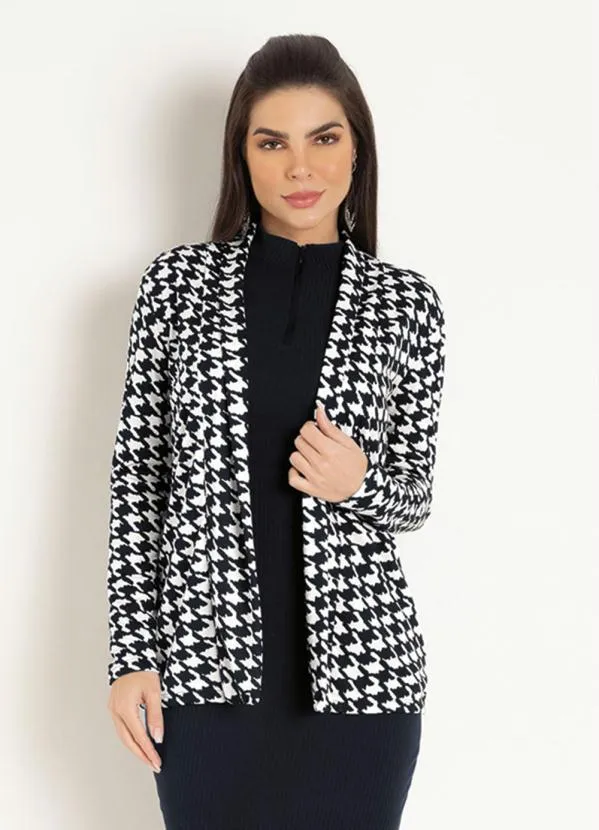 Moda Pop - Casaco Alongado Pied de Poule