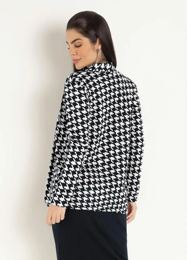 Moda Pop - Casaco Alongado Pied de Poule 2