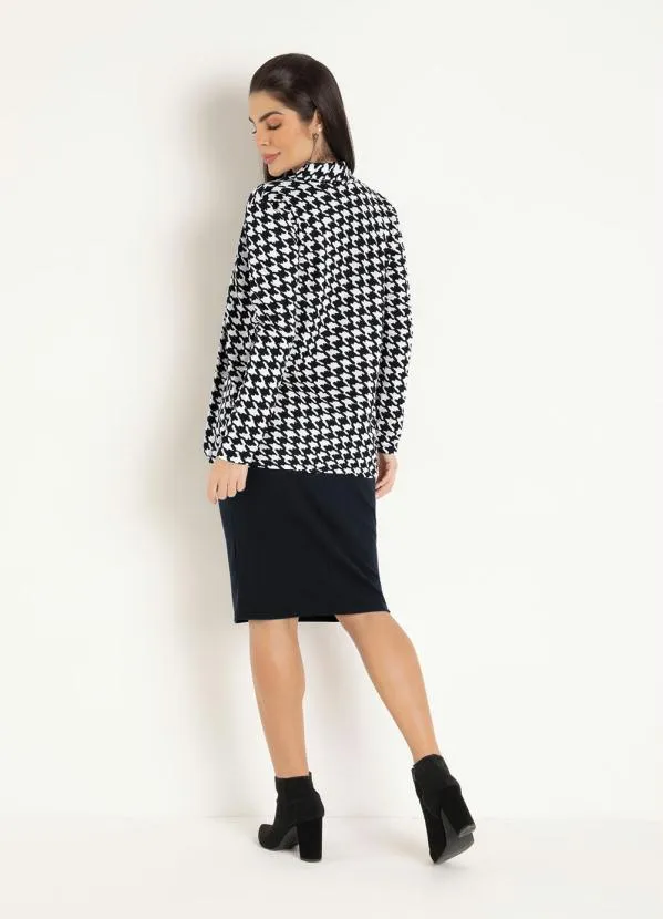 Moda Pop - Casaco Alongado Pied de Poule 4