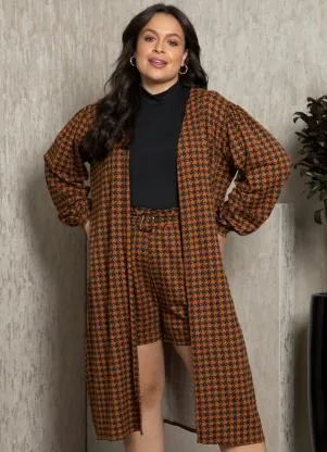 Quintess - Casaco Alongado Pied de Poule - QUINTESS