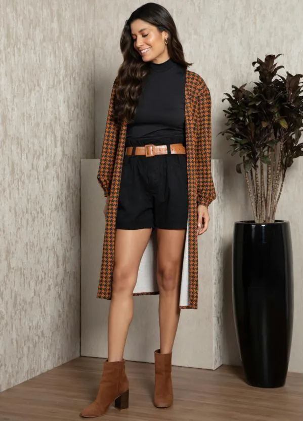 Quintess - Casaco Alongado Pied de Poule 3