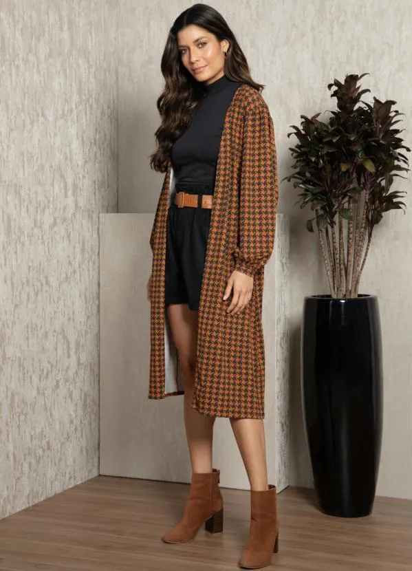 Quintess - Casaco Alongado Pied de Poule 6