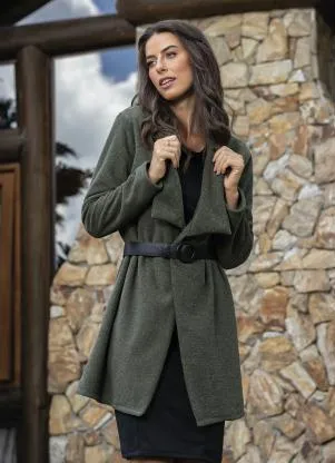 Queima Estoque - Casaco Alongado Verde - QUEIMA ESTOQUE