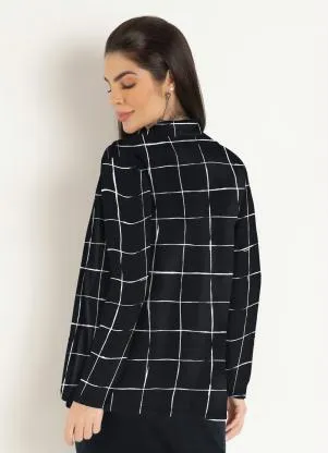 Moda Pop - Casaco Alongado Xadrez - MODA POP
